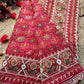 Red Patola Saree with Floral Beadwork & Embellished Border