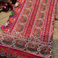 Rani Pink Patola Saree with Elephant Motifs & Beaded Border