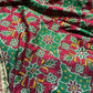 Green Maroon Patola Saree with Embellished Designer Border