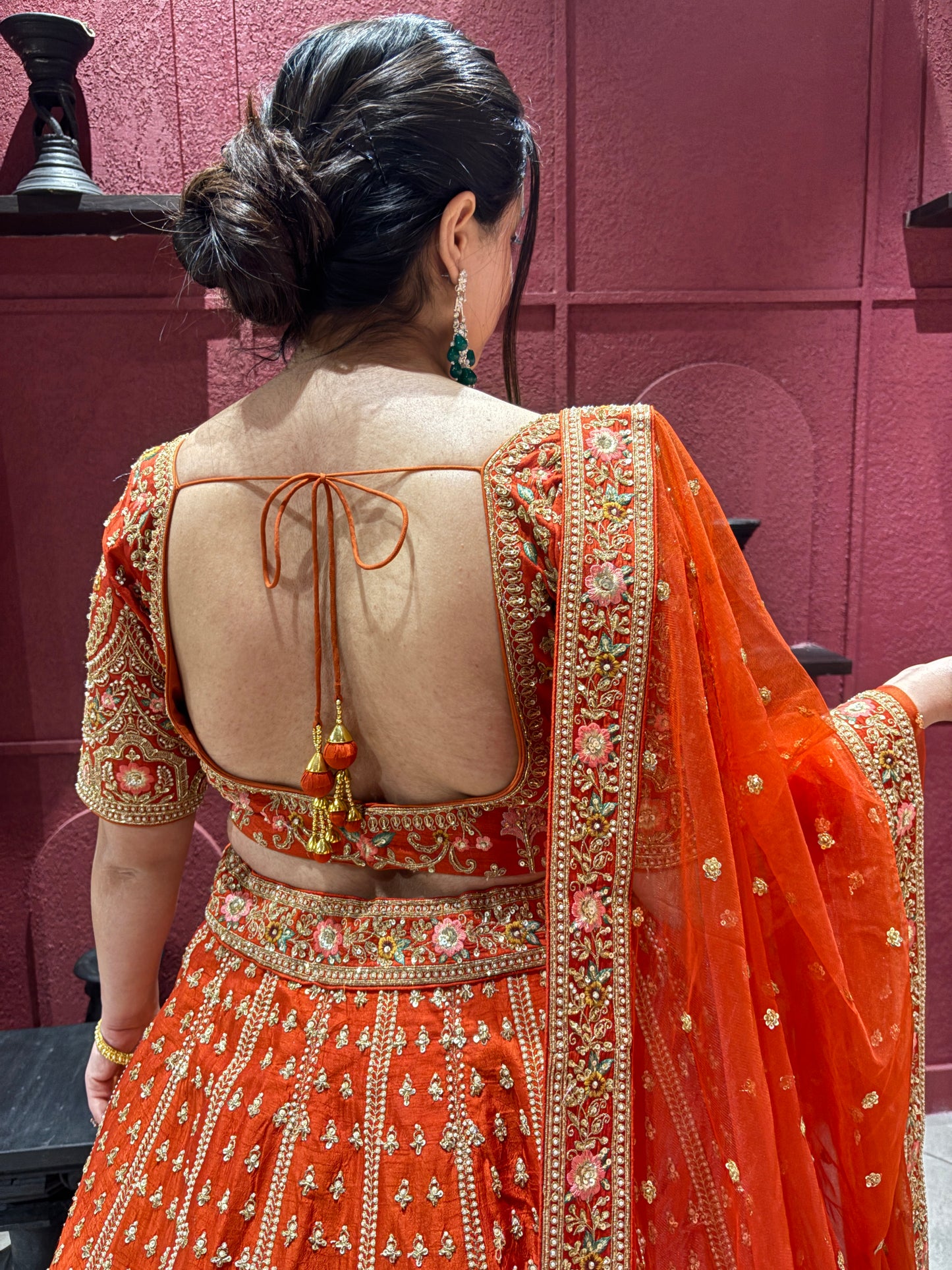 Classic Heavy Embroidered Bridal Lehenga with Zari & Sequin Work