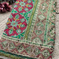 Green Patola Woven Saree with Mirror & Pearl Embellished Border