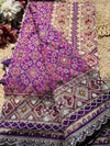 Purple Patola Saree with Pearl Beadwork & Embellished Border
