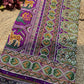 Red Patola Embellished Saree with Beadwork & Bird Motif Border