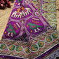 Red Patola Embellished Saree with Beadwork & Bird Motif Border