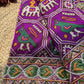 Red Patola Embellished Saree with Beadwork & Bird Motif Border