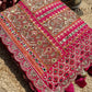 Rani Pink Patola Mirror Work Saree with Heavy Embellished Border