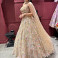 Gold Floral Embroidered Party Wear Lehenga with Dupatta