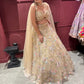 Gold Floral Embroidered Party Wear Lehenga with Dupatta