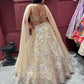 Gold Floral Embroidered Party Wear Lehenga with Dupatta