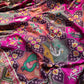 Purple Patola Saree with Floral Beadwork & Mirror Border