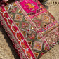 Rani Pink Patola Saree with Animal Motifs & Embellished Border