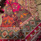 Rani Pink Patola Saree with Animal Motifs & Embellished Border