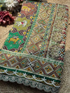 Green Patola Saree with Animal Motifs & Embellished Border