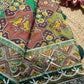 Green Patola Saree with Animal Motifs & Embellished Border