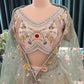 Ivory Multicolor Embroidered Lehenga with Mint Green Organza Dupatta