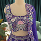 Purple Embroidered Lehenga with Floral Zari & Resham Accents