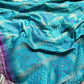 Turquoise Patola Saree with Purple Embellished Paisley Border