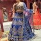 Royal Blue & Gold Embroidered Party Wear Lehenga with Net Dupatta