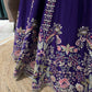 Purple Embroidered Lehenga with Floral Zari & Resham Accents