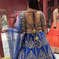 Royal Blue & Gold Embroidered Party Wear Lehenga with Net Dupatta