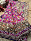 Magenta Patola Saree with Elephant Motifs & Embellished Border