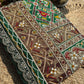 Green Patola Saree with Elephant Motifs & Floral Beadwork