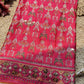 Rani Pink Printed Patola Saree with Mirror & Pearl Embellishments