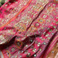 Rani Pink Printed Patola Saree with Mirror & Pearl Embellishments