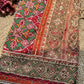 Maroon Green Patola Saree with Mirror & Pearl Embellished Border