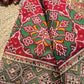 Maroon Green Patola Saree with Mirror & Pearl Embellished Border