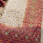 Ivory Saree with Red Mirror Work & Embellished Designer Border