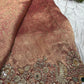 Peach Silk Saree with Ornate Bird Embroidery