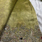 Green Silk Saree with Ornate Bird Embroidery