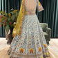 Designer Lehenga Set Thread Sequins Work with Marigold Dupatta