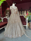 Champagne Sequin Designer Lehenga with Embellished Net Dupatta