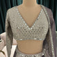 Panelled Lehenga Set in Dual-Tone with Mirror & Zari Embroidery