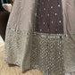 Panelled Lehenga Set in Dual-Tone with Mirror & Zari Embroidery