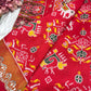 Patola Red Colour  Saree with Geometric Floral Patterns