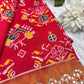 Patola Red Colour  Saree with Geometric Floral Patterns