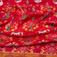 Patola Red Colour  Saree with Geometric Floral Patterns