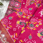 Patola Rani Colour  Saree with Geometric Floral Patterns