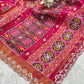 Patola Rani Colour  Saree with Geometric Floral Patterns