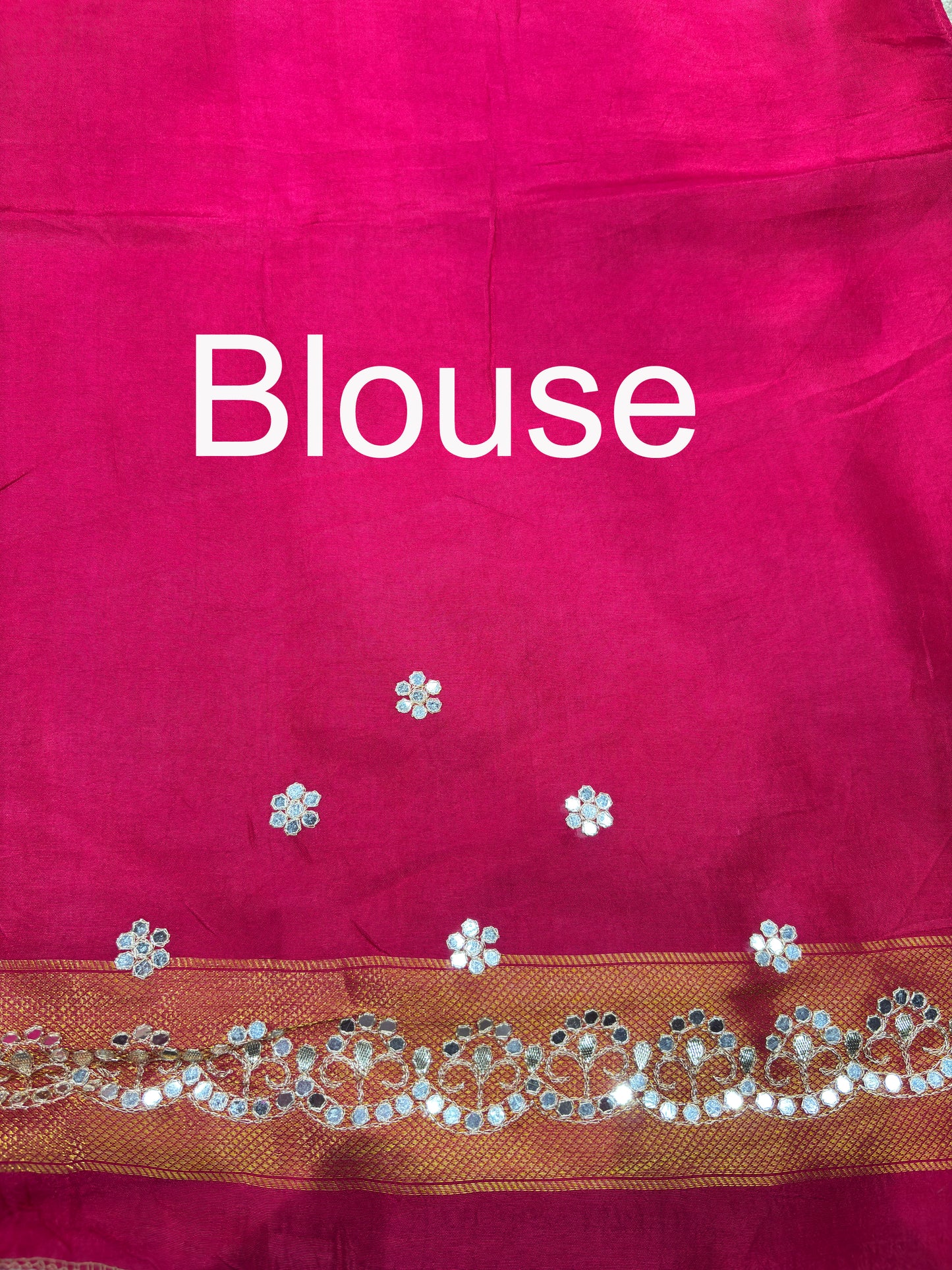 Patola Rani Colour  Saree with Geometric Floral Patterns