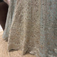 Designer Embroidered Lehenga with Sheer Sleeves & Mirror Dupatta