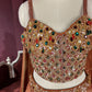 Designer Bronze Lehenga with Multicolor Embellished Blouse