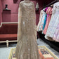 Champagne Gold Heavy Embellished Fish Cut Lehenga Set