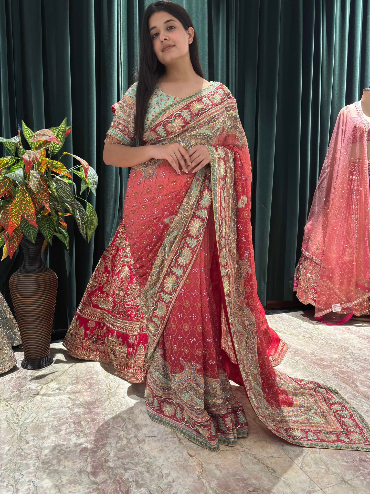 Designer Silk Saree with Intricate Zari & Floral Motif Border