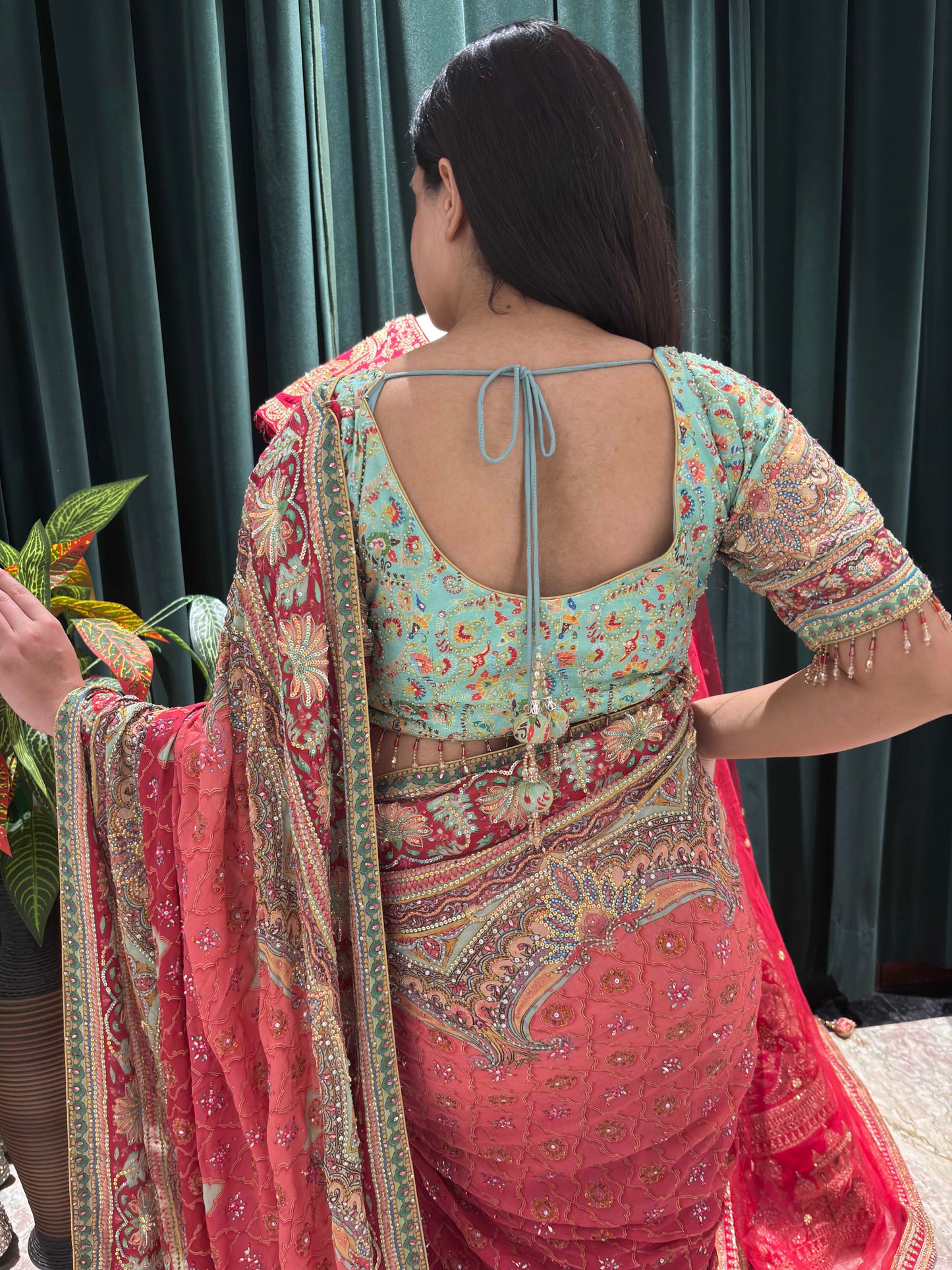 Designer Silk Saree with Intricate Zari & Floral Motif Border