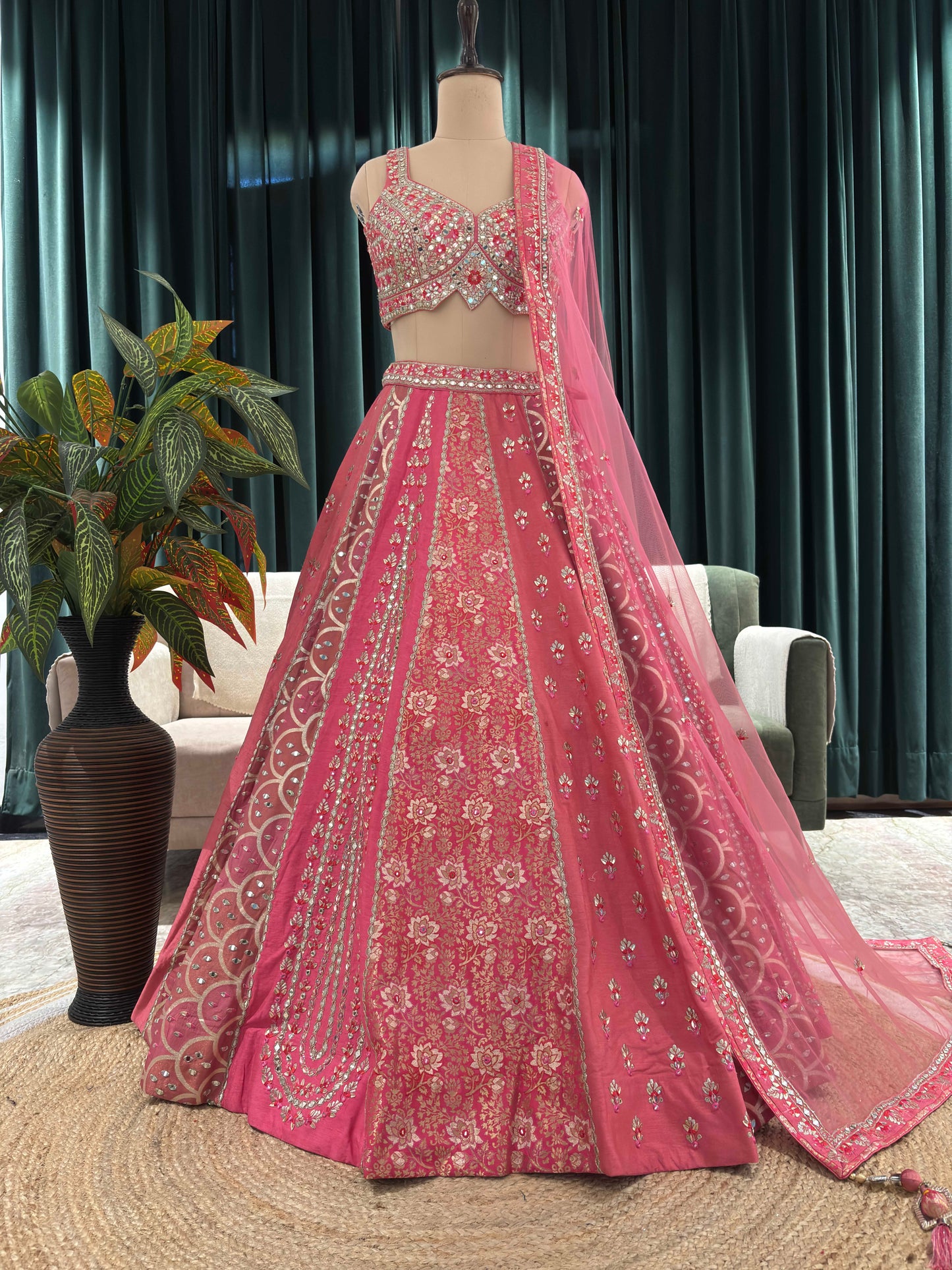 Lehenga Set with Sequins & Beadwork – Bridal Couture Edition