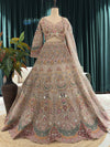 Zari & Sequin Lehenga with Floral-Geometric & Draped Dupatta